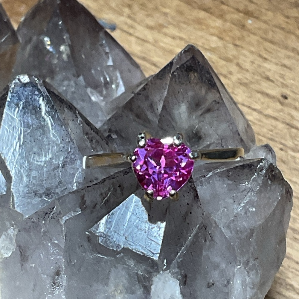 Pink Ruby Heart .925 Silver Ring